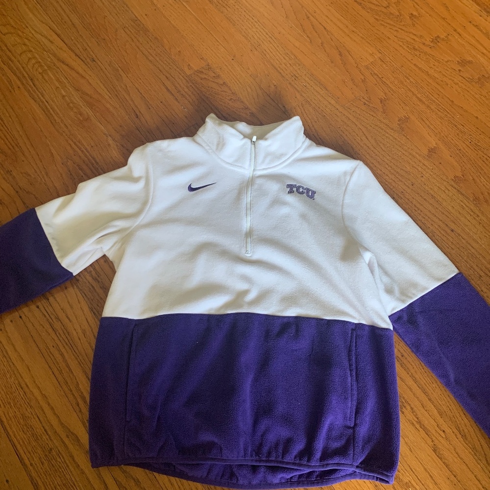TCU 3/4 zip fleece sweatshirt